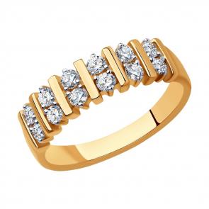 Золотое кольцо SOKOLOV с бриллиантом выращенным 1012326-5 фото