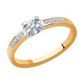 Золотое кольцо SOKOLOV с бриллиантом 1012328 фото