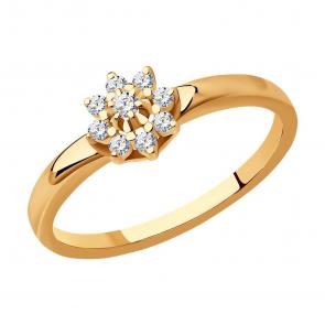 Золотое кольцо SOKOLOV с бриллиантом 1012338 фото