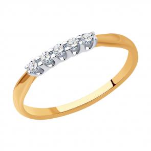 Золотое кольцо SOKOLOV с бриллиантом 1012345 фото