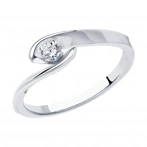 Кольцо из белого золота SOKOLOV с бриллиантом выращенным 1012361-3-5 фото