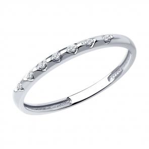 Кольцо из белого золота SOKOLOV с бриллиантом 1012374-3 фото