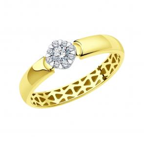 Кольцо из лимонного золота SOKOLOV с бриллиантом 1012384-2 фото