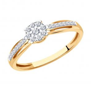 Золотое кольцо SOKOLOV с бриллиантом 1012390 фото