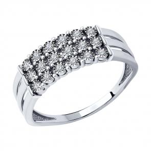 Кольцо из белого золота SOKOLOV с бриллиантом 1012392-3 фото