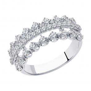 Кольцо из белого золота SOKOLOV с бриллиантом 1012394-3 фото