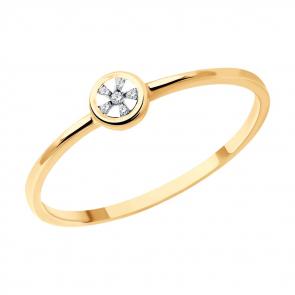 Золотое кольцо SOKOLOV с бриллиантом 1012405 фото