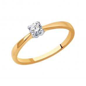Золотое кольцо SOKOLOV с бриллиантом 1012411-66 фото