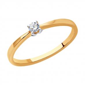 Золотое кольцо SOKOLOV с бриллиантом 1012413 фото