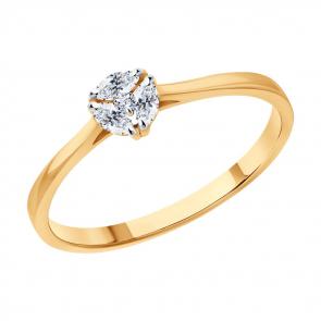 Золотое кольцо SOKOLOV с бриллиантом 1012466 фото