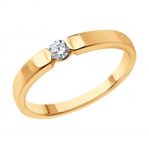 Золотое кольцо SOKOLOV с бриллиантом 1012479 фото