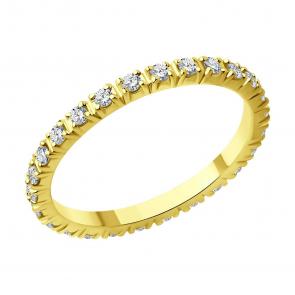 Кольцо из лимонного золота SOKOLOV с бриллиантом 1012489-2 фото