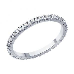 Кольцо из белого золота SOKOLOV с бриллиантом 1012489-3 фото