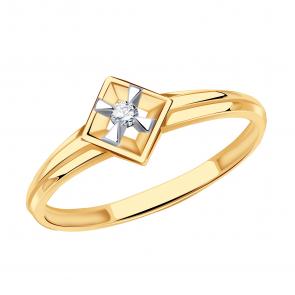 Золотое кольцо Александра с бриллиантом 1012489сбк фото