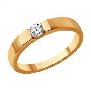 Золотое кольцо SOKOLOV с бриллиантом 1012492 фото