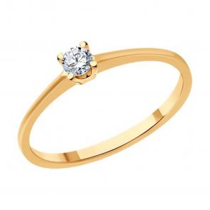 Золотое кольцо SOKOLOV с бриллиантом 1012495 фото