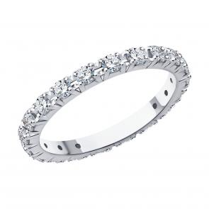 Кольцо из белого золота SOKOLOV с бриллиантом выращенным 1012498-3-5 фото