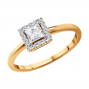 Золотое кольцо SOKOLOV с бриллиантом 1012516 фото