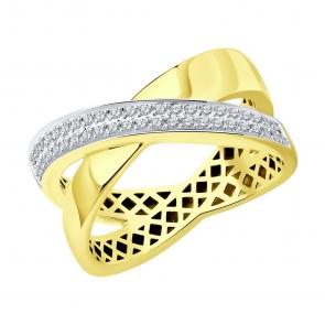 Кольцо из лимонного золота SOKOLOV с бриллиантом 1012539-2 фото