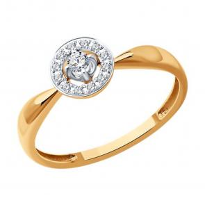 Золотое кольцо SOKOLOV с бриллиантом 1012546 фото