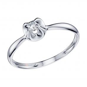 Кольцо из белого золота SOKOLOV с бриллиантом 1012564-3 фото