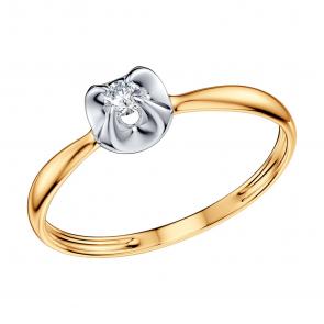 Золотое кольцо SOKOLOV с бриллиантом 1012564 фото