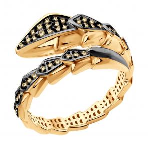 Золотое кольцо SOKOLOV с коньячным бриллиантом 1012589 фото