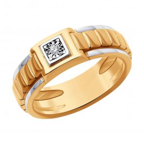 Золотое кольцо SOKOLOV с бриллиантом 1012591 фото