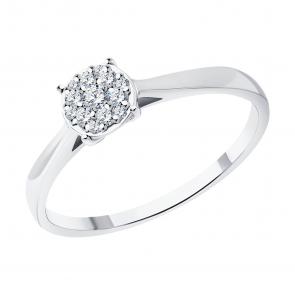 Кольцо из белого золота SOKOLOV с бриллиантом 1012595-3 фото