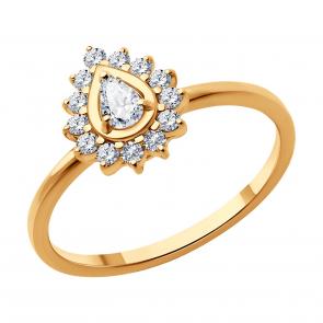 Золотое кольцо SOKOLOV с бриллиантом выращенным 1012607-5 фото