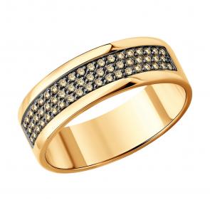 Золотое кольцо SOKOLOV с коньячным бриллиантом 1012617 фото