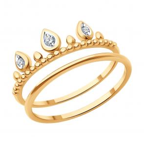 Золотое кольцо SOKOLOV с бриллиантом 1012641 фото