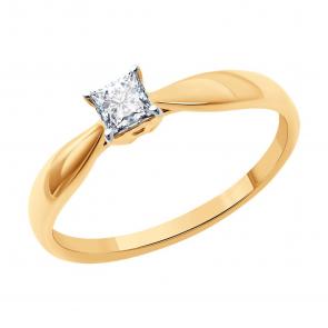 Золотое кольцо SOKOLOV с бриллиантом выращенным 1012644-5 фото