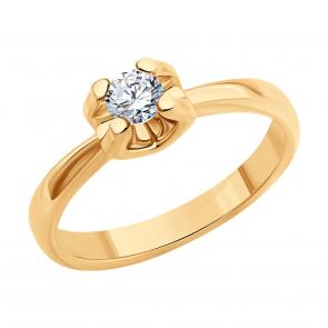 Золотое кольцо SOKOLOV с бриллиантом 1012650 фото