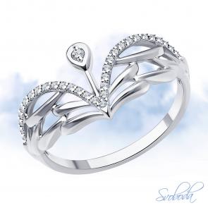 Кольцо из белого золота SOKOLOV с бриллиантом 1012667-3 фото