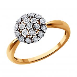 Золотое кольцо SOKOLOV с бриллиантом 1012698 фото