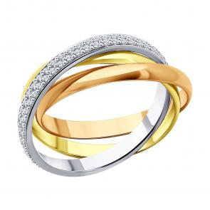 Золотое кольцо Trinity SOKOLOV с бриллиантом 1012709 фото