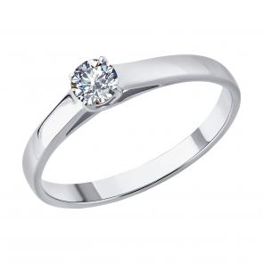 Кольцо из белого золота SOKOLOV с бриллиантом 1012735-3 фото