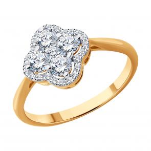 Золотое кольцо SOKOLOV с бриллиантом выращенным 1012747-5 фото