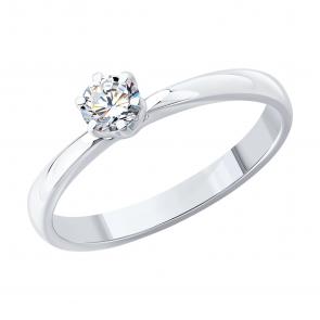 Кольцо из белого золота SOKOLOV с бриллиантом 1012760-3 фото