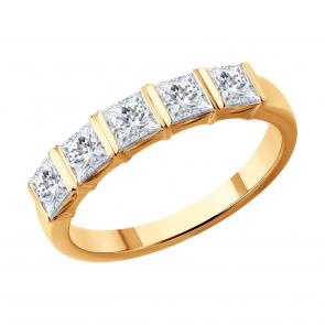 Золотое кольцо SOKOLOV с бриллиантом выращенным 1012762-5 фото