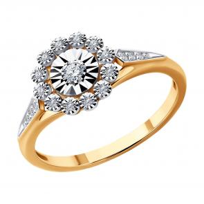 Золотое кольцо SOKOLOV с бриллиантом 1012764 фото