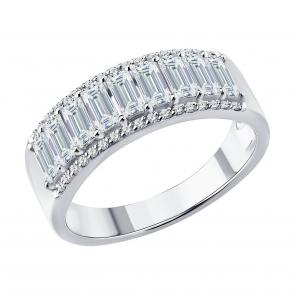 Кольцо из белого золота SOKOLOV с бриллиантом выращенным 1012766-3-5 фото