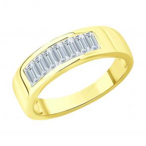 Кольцо из лимонного золота SOKOLOV с бриллиантом выращенным 1012776-2-5 фото