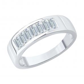 Кольцо из белого золота SOKOLOV с бриллиантом выращенным 1012776-3-5 фото