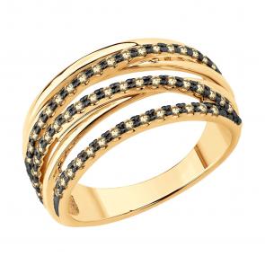 Золотое кольцо SOKOLOV с коньячным бриллиантом 1012787 фото