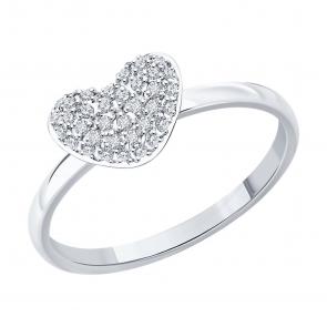 Кольцо из белого золота SOKOLOV с бриллиантом 1012821-3 фото