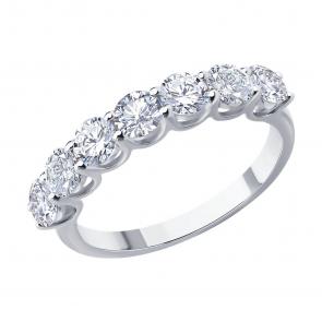 Кольцо из белого золота SOKOLOV с бриллиантом выращенным 1012826-3-5 фото