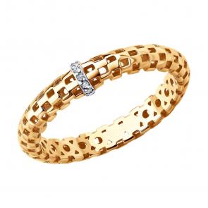 Золотое кольцо SOKOLOV с бриллиантом 1012837 фото