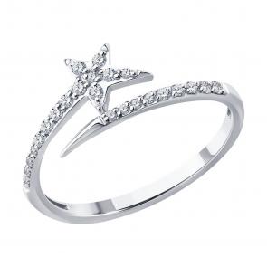 Золотое кольцо SOKOLOV с бриллиантом 1012844-3 фото